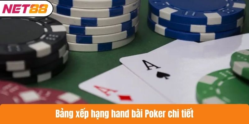 Bảng xếp hạng hand bài Poker chi tiết