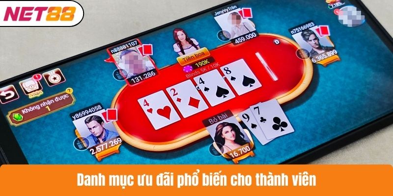 Danh mục ưu đãi phổ biến cho thành viên